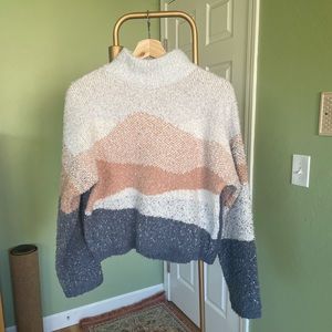 universal thread mountain scape turtle neck sweater size xs
